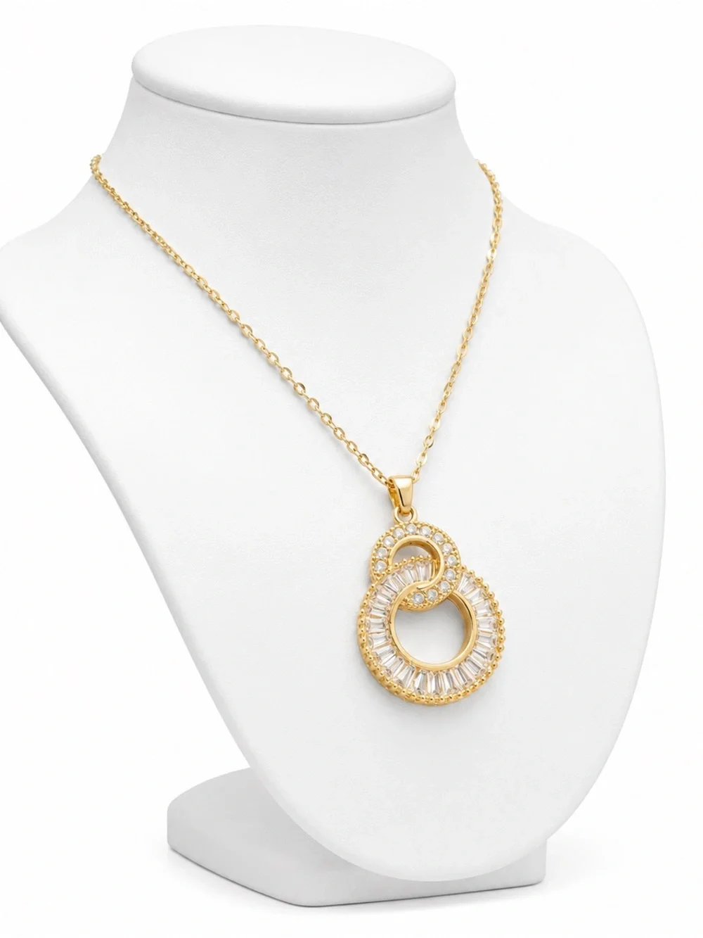 Gold-Tone Interlocking Circle Pendant Necklace - Women's Jewelry